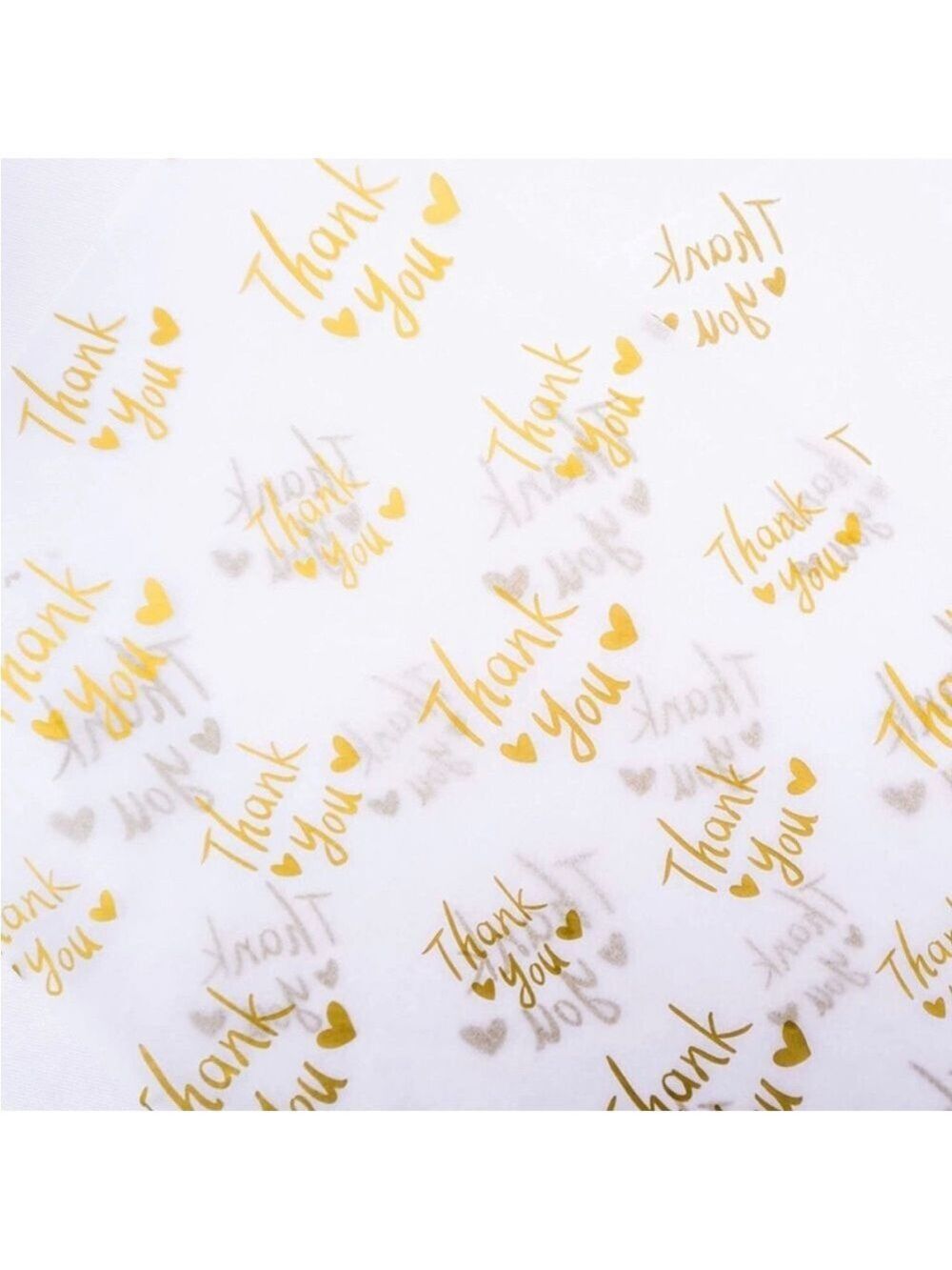 25 Thank You Tissue Paper Sheets, 20x14 PRICE IS FIRM White and Gold - Picture 3 of 3